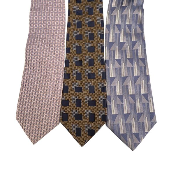 Men's Tie Lot of 3 Insignia Pronto Uomo and David Taylor Multicolor Formal - Picture 1 of 8